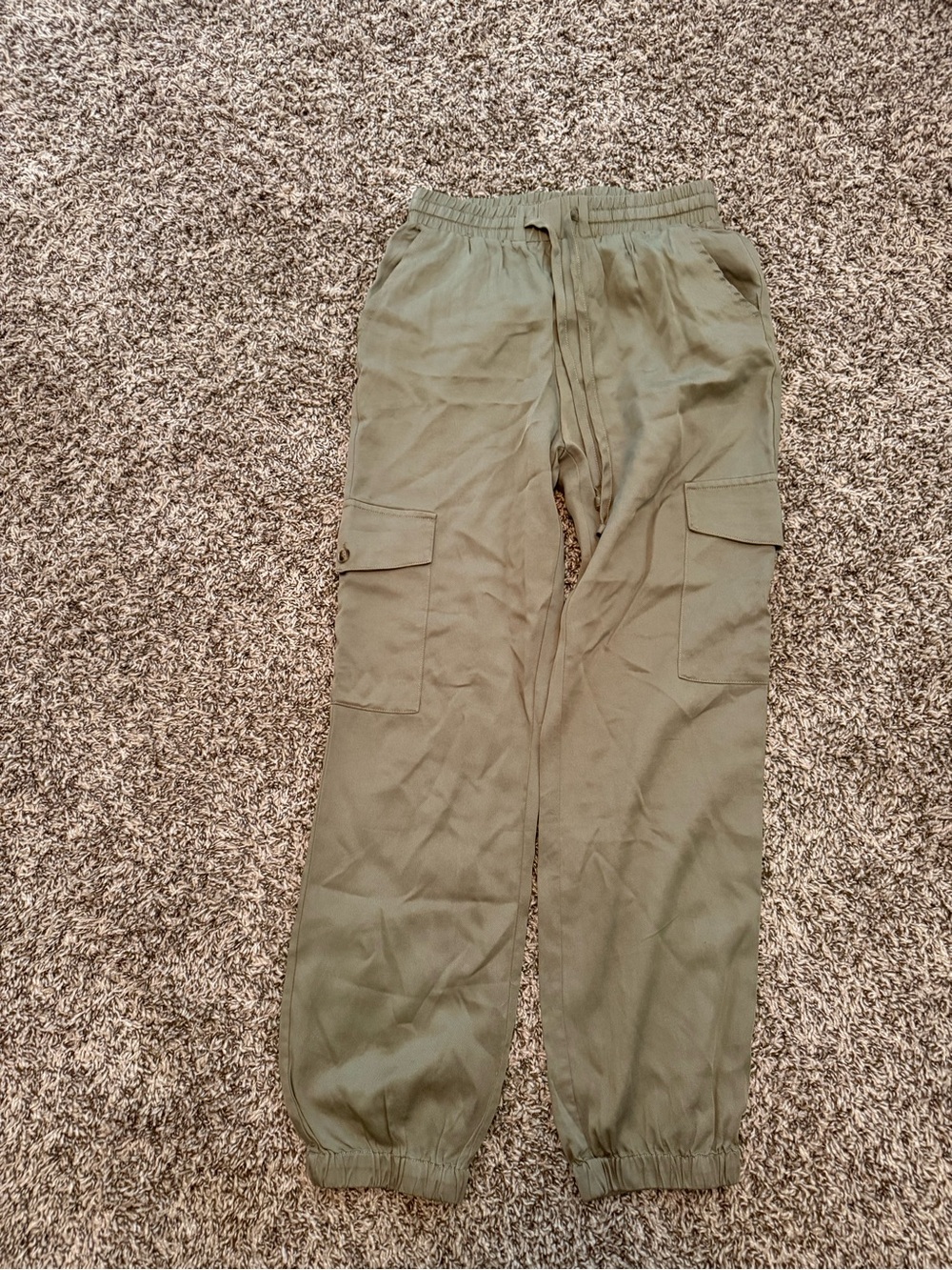 Olive Green Cargo Jogger Pants